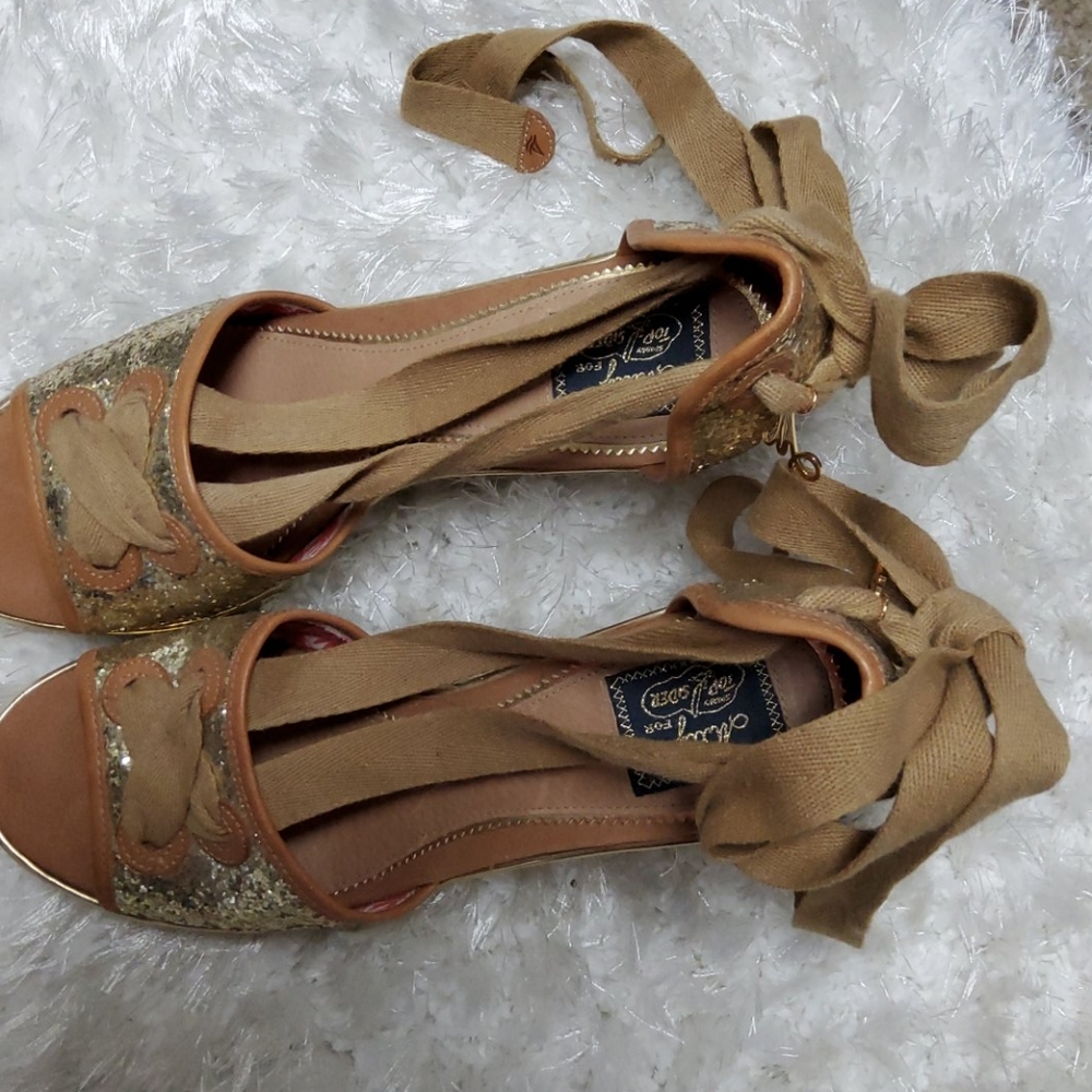 Sperry espadrill glittery sandals size 8.5 - Picture 3 of 13